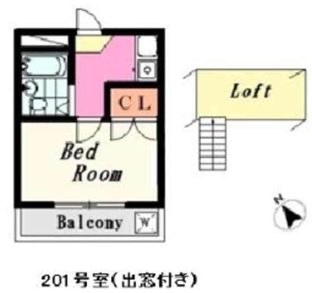 エスポワール(1K/2階)の間取り写真