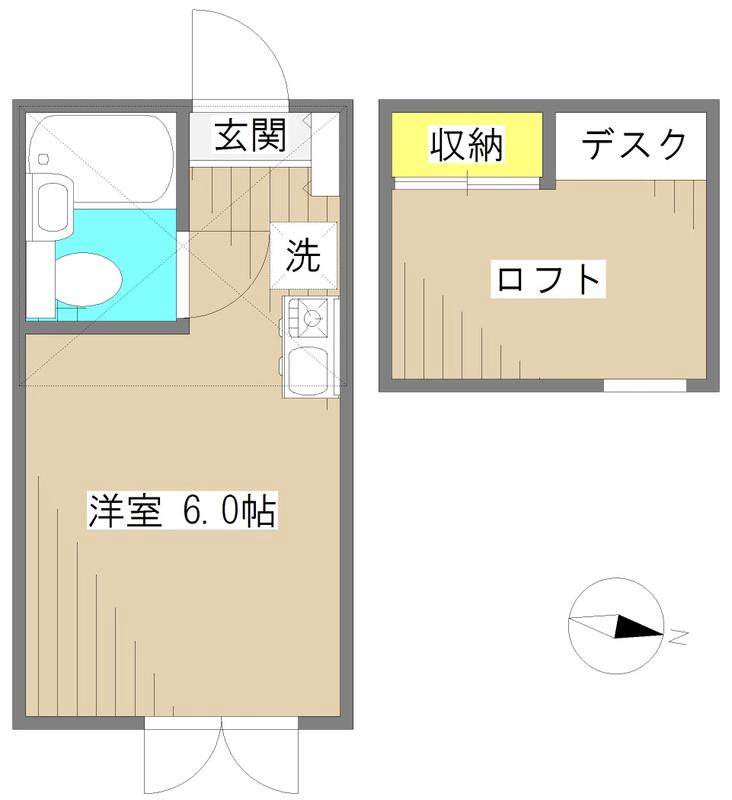 マイプラン旭丘B(ワンルーム/1階)の間取り写真