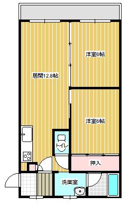 エスティーハイツ(2LDK/3階)の間取り写真