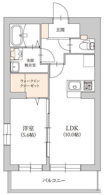 グランノール(1LDK/4階)の間取り写真