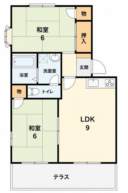 コモード仁川(2LDK/2階)の間取り写真
