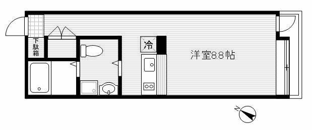 PROJECT NO56 TOKYO MEGUROSTREET(ワンルーム/2階)の間取り写真