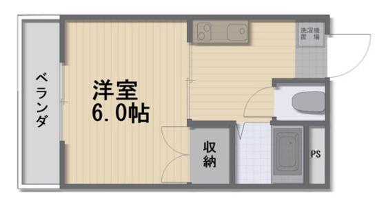 あるふぁII(1K/2階)の間取り写真