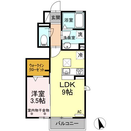 ル・マタン(1LDK/1階)の間取り写真