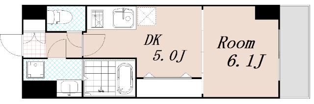 S-FORT福島EBIE(1DK/10階)の間取り写真