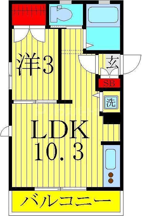 CENTURIA(1LDK/1階)の間取り写真