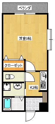 マンションTAKUMI(1K/2階)の間取り写真