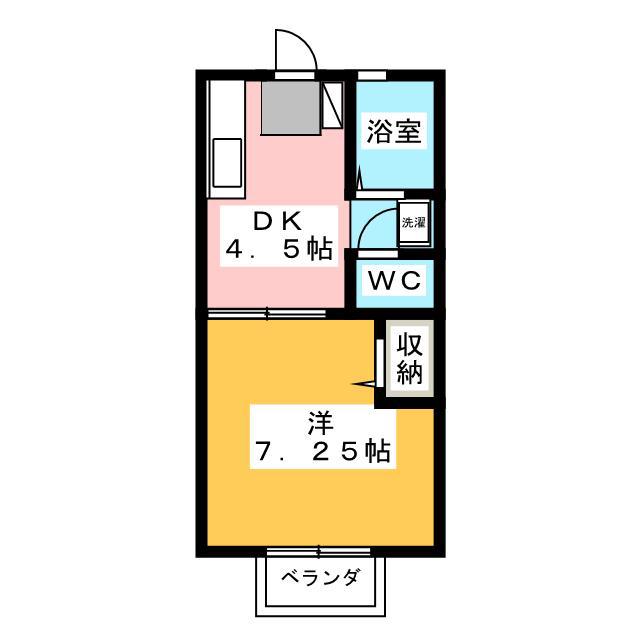 コーポ木崎II(1DK/2階)の間取り写真
