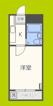 ビジタル浪速5(1K/2階)の間取り写真
