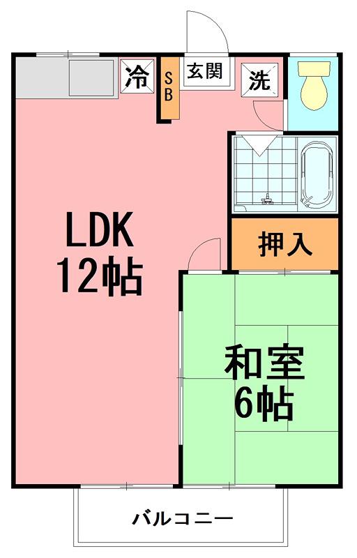 エステートピア湘南(1LDK/1階)の間取り写真