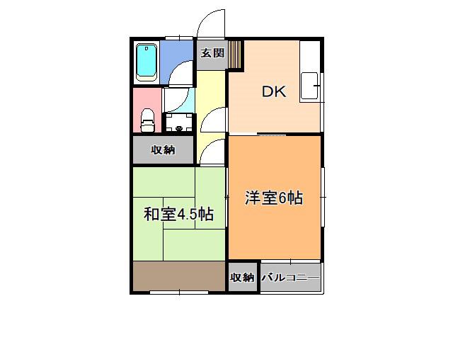 メゾンド田渕(2DK/3階)の間取り写真