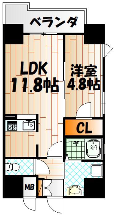 PLACE COURT(1LDK/3階)の間取り写真