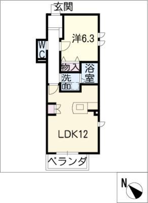 エアリーフ(1LDK/2階)の間取り写真