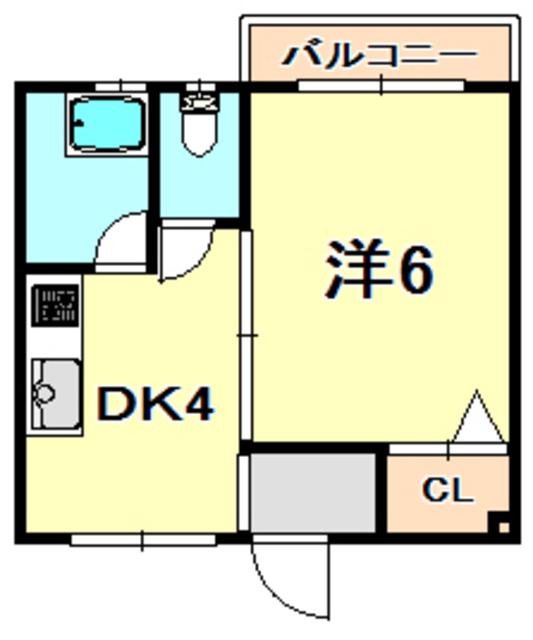 平野マンション(1DK/4階)の間取り写真