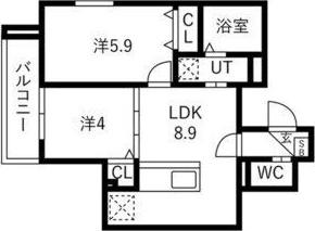 ルアナテラス38(2LDK/1階)の間取り写真