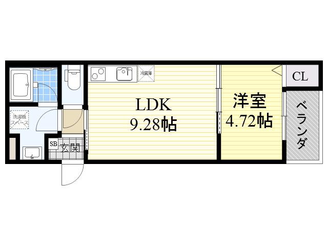 オーサムハウス城東(1LDK/3階)の間取り写真