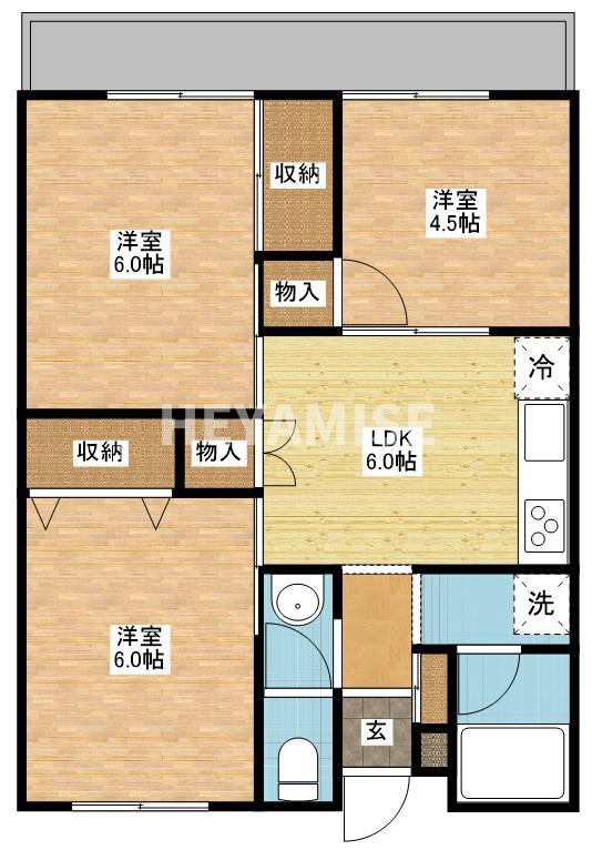 高島第5ビル(2LDK/1階)の間取り写真
