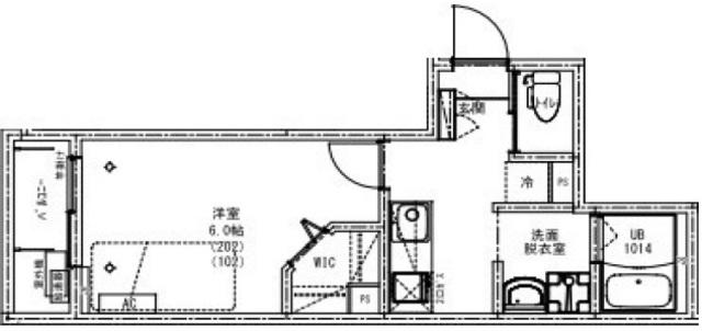KEIAI RESIDENCE 北野(1K/1階)の間取り写真