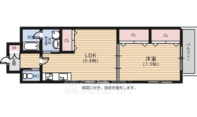 エリーな横川2(1LDK/8階)の間取り写真