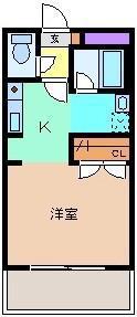 キュウブEX(1K/3階)の間取り写真