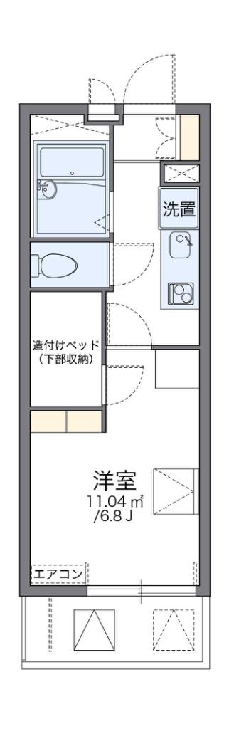 レオパレス田園調布B(1K/2階)の間取り写真