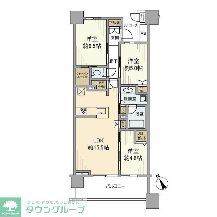 プラウドシティ日吉レジデンスII(3LDK/6階)の間取り写真