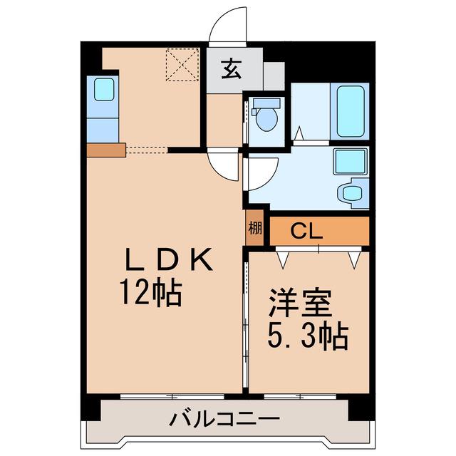プロムナード彩(1LDK/3階)の間取り写真