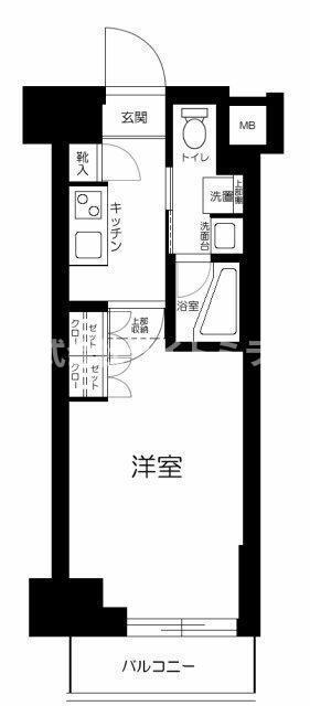 ステージファースト飯田橋アジールコート(1K/7階)の間取り写真