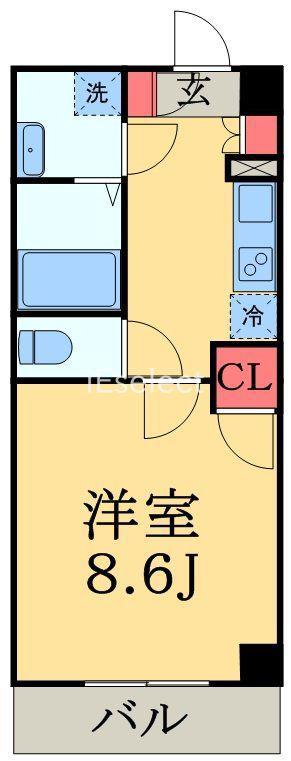 スカール千葉みなと(1K/9階)の間取り写真