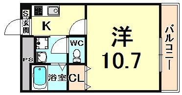 アンプルールフェール フリージア(1K/3階)の間取り写真