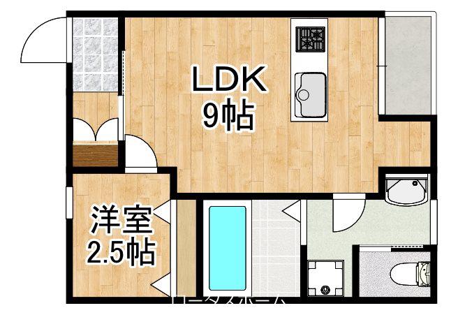 INCONTRARE(1LDK/1階)の間取り写真