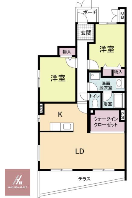 ロイヤル豊中千里園(2LDK/1階)の間取り写真