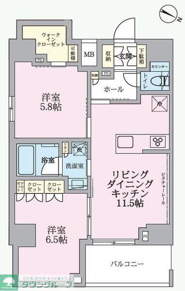 ARKMARK成増(2LDK/10階)の間取り写真