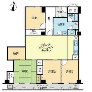 スターハイツ住吉川(4LDK/4階)の間取り写真