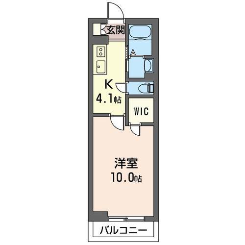 フルールII(1K/3階)の間取り写真