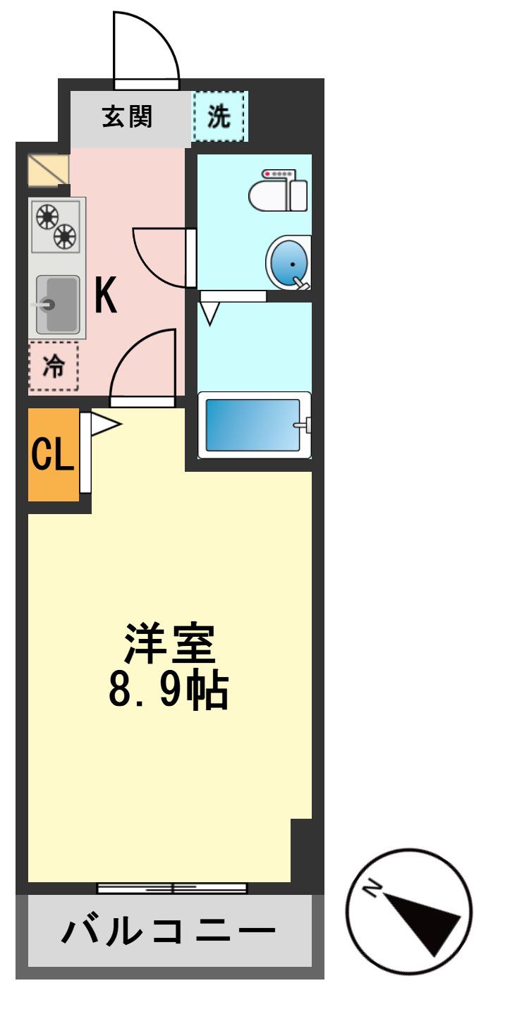 CORVAL亀有(1K/4階)の間取り写真