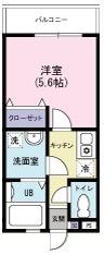 プランドール清瀬(1K/1階)の間取り写真