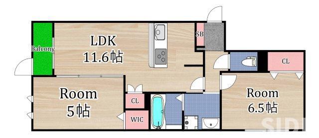 ユアメゾン プリーモ(2LDK/2階)の間取り写真