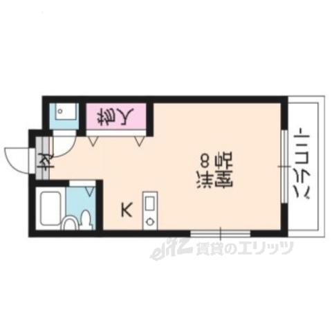 シャインズフラッツ(ワンルーム/1階)の間取り写真