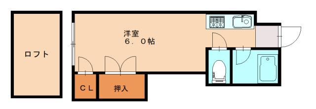 ロイヤルリッチ(ワンルーム/2階)の間取り写真