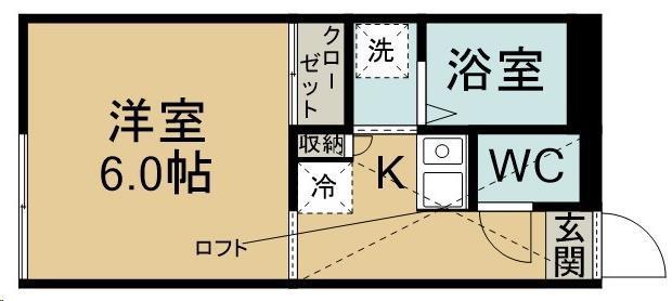 リベェールI(1K/1階)の間取り写真