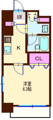 クレアール大崎(1K/6階)の間取り写真