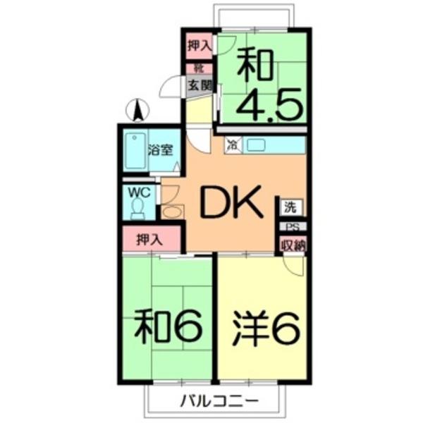 フラワーヒル(3DK/2階)の間取り写真