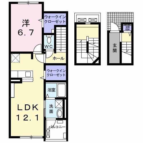 アルカンシェル暁(1LDK/3階)の間取り写真