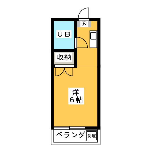 二葉ビル(ワンルーム/1階)の間取り写真