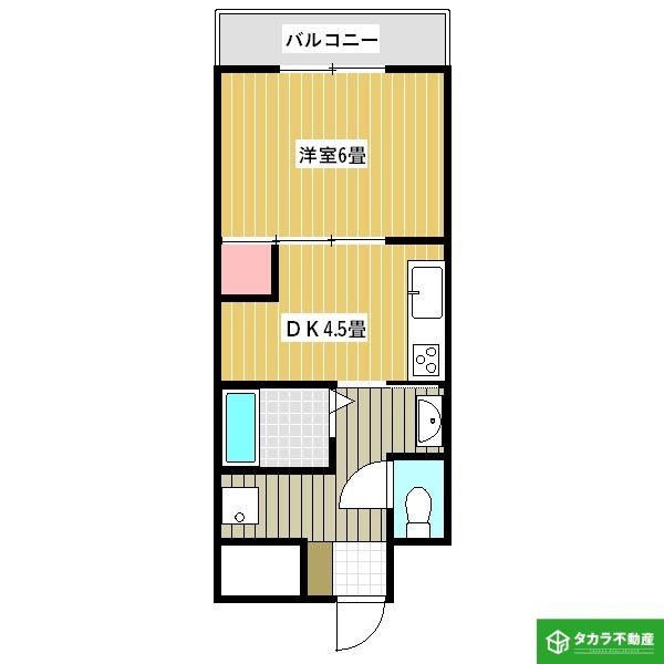 アキュラ錦町I(1K/1階)の間取り写真