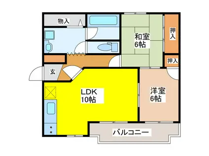沖ノ原マンション(2LDK/3階)の間取り写真