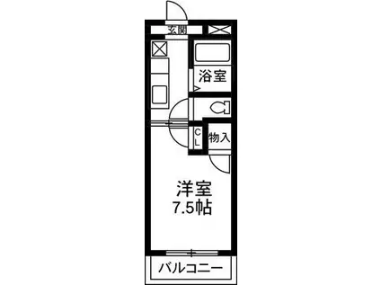 コーベイル(1K/3階)の間取り写真