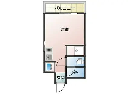 ビタミンテラス下山手(ワンルーム/4階)の間取り写真