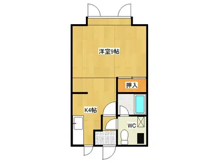 カルム高栄東(1K/1階)の間取り写真